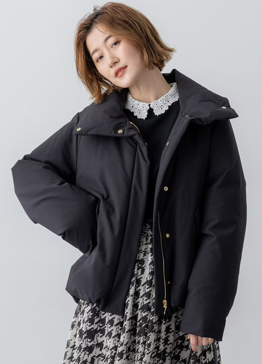 軍風羽絨短版外套     